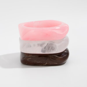 niche design polygonal translucent bracelet colorful macaron resin bracelet