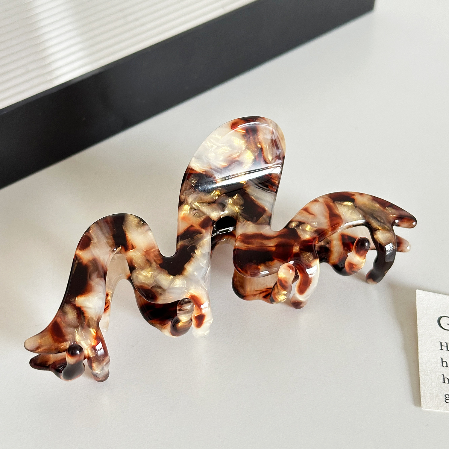 thickened 3mm acetate wave hairpin high end hair shark clip all match ponytail clip hair accessories