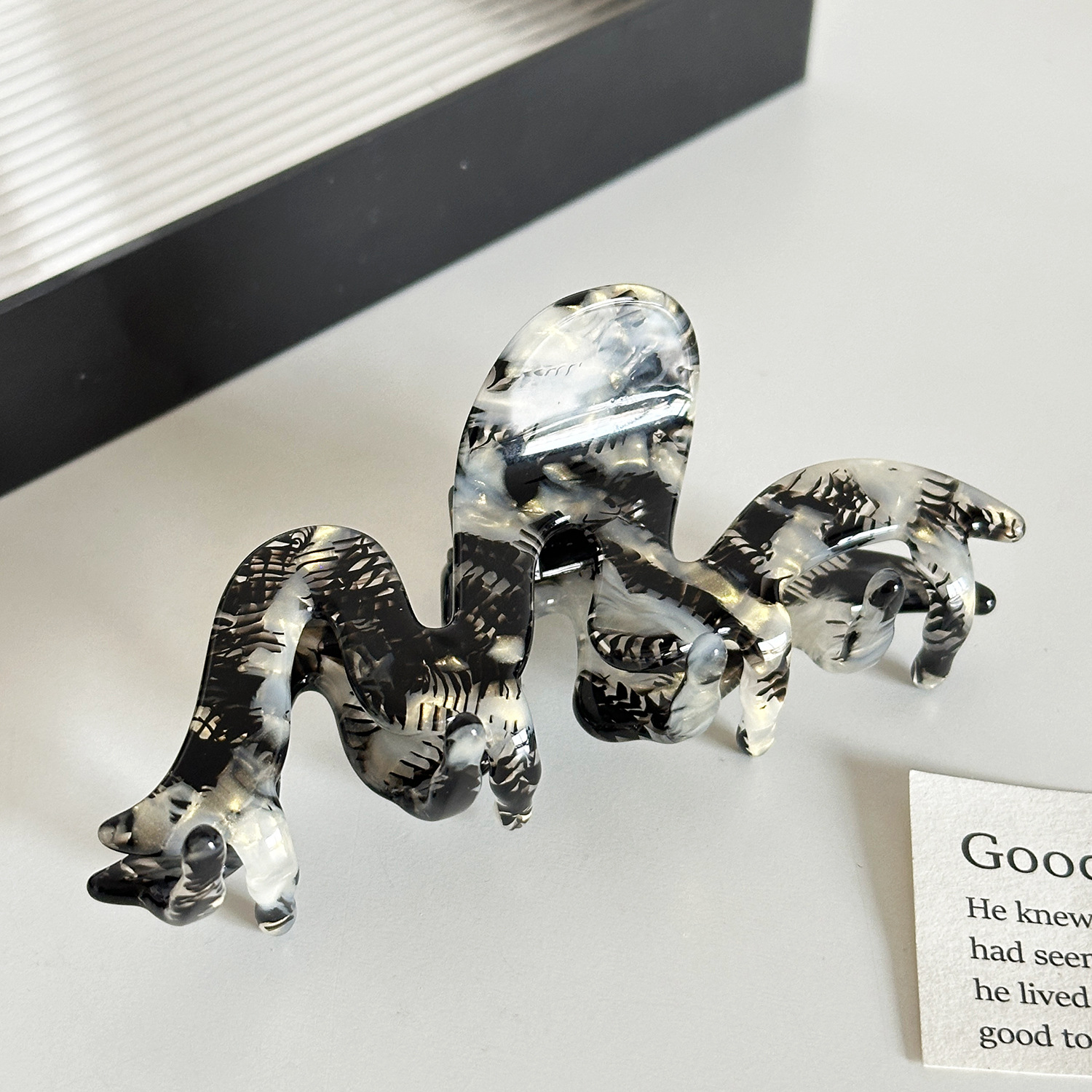 thickened 3mm acetate wave hairpin high end hair shark clip all match ponytail clip hair accessories