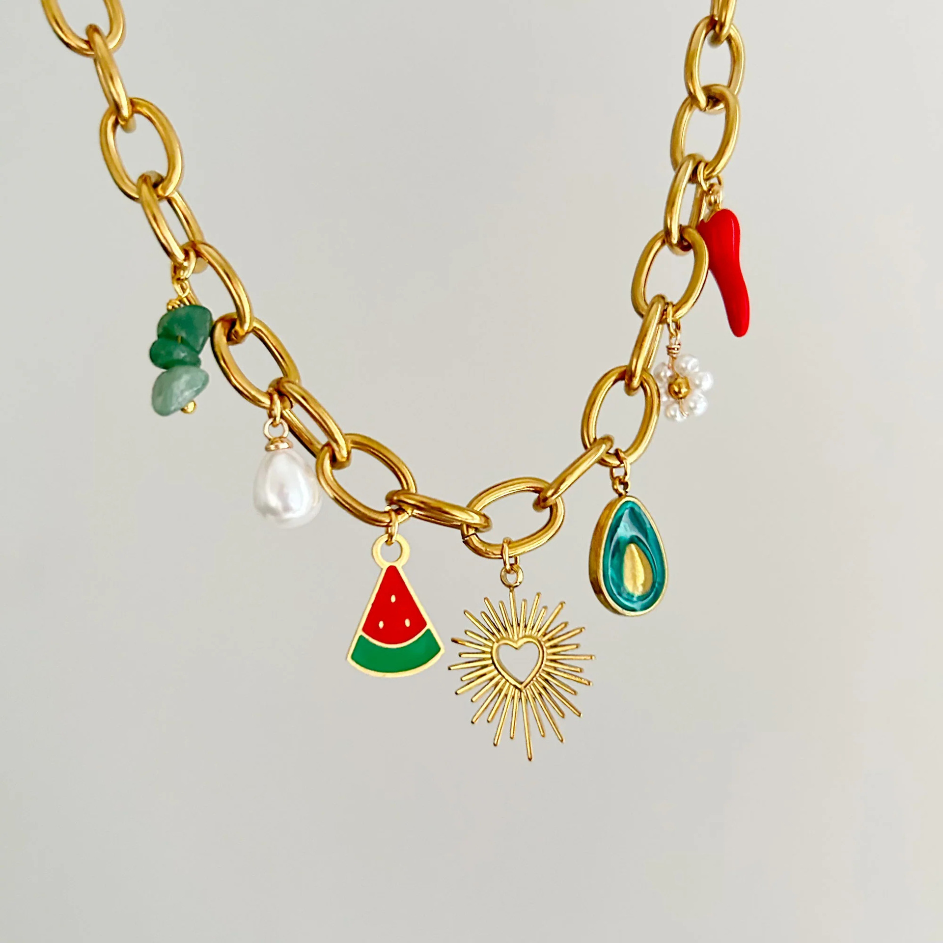 valentine's day necklace heart flower fruit pendant holiday new fashion jewelry