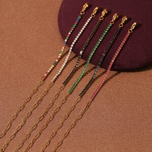 new rainbow color thin diamond titanium steel bracelet for women, exquisite and compact, one row of full diamond stainless steel jewelry