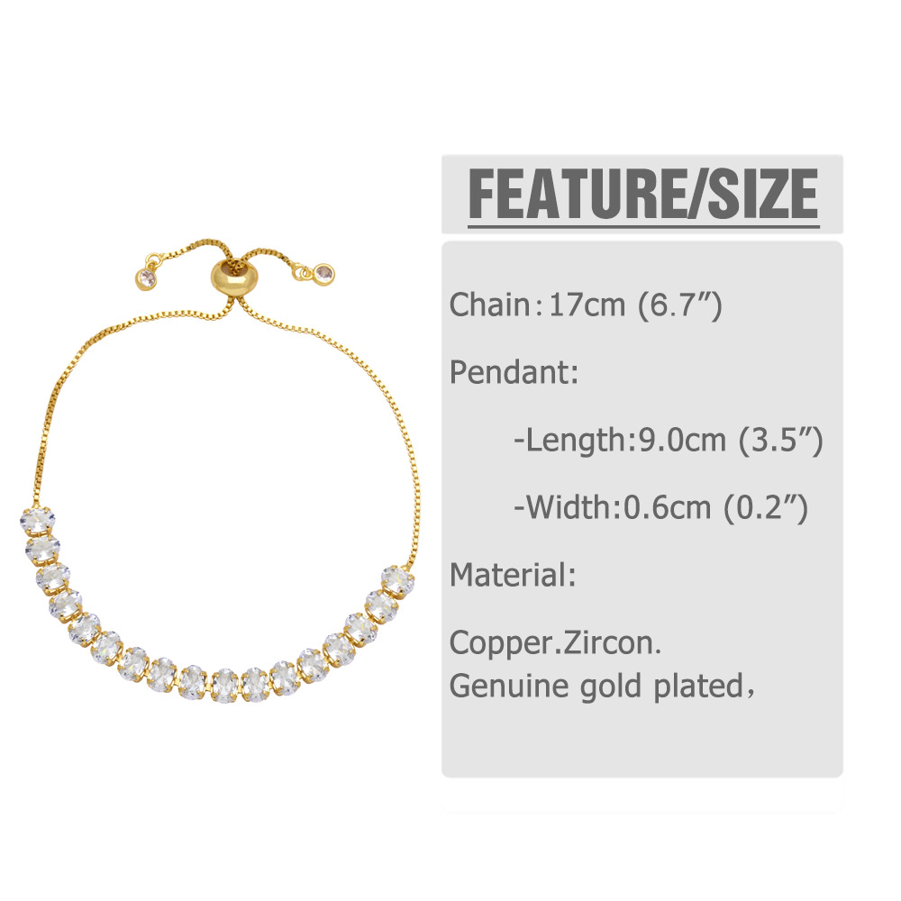 fashionable colorful zircon bracelet for women, personalized and versatile adjustable bracelet