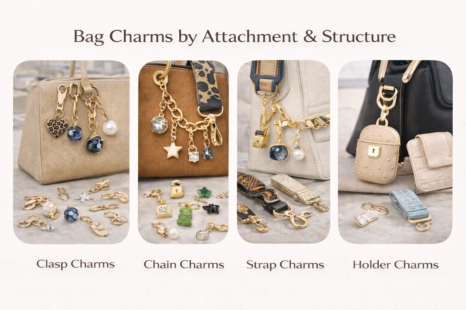 bag charms by attachment structure fashion wholesale