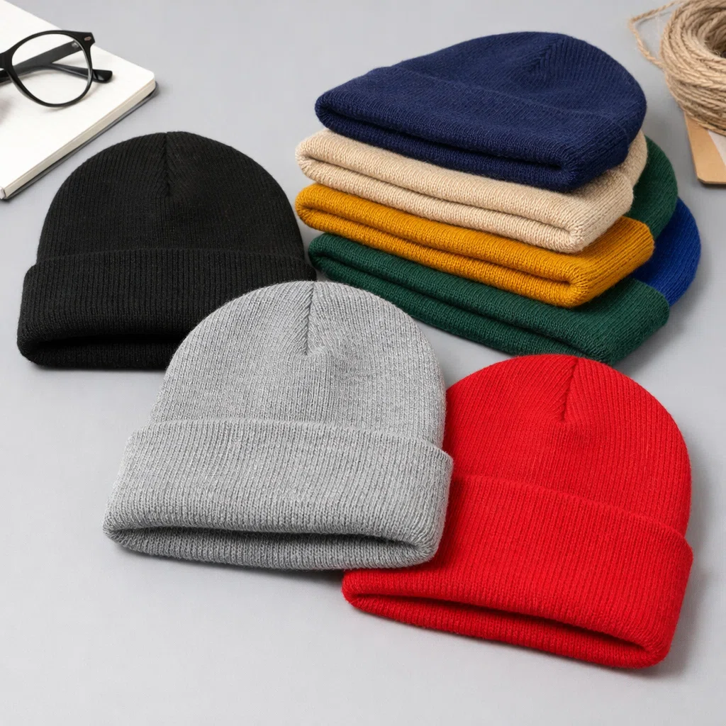 Classic basic knit beanies wholesale in multiple colors for private label and bulk orders