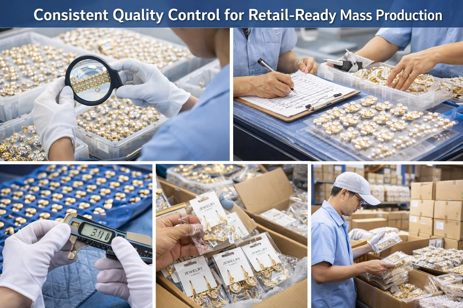 Consistent quality control for retail-ready mass production in wholesale fashion jewellery orders for B2B buyers