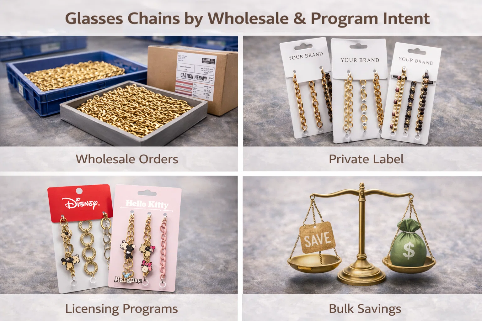glasses chains by wholesale and program intent