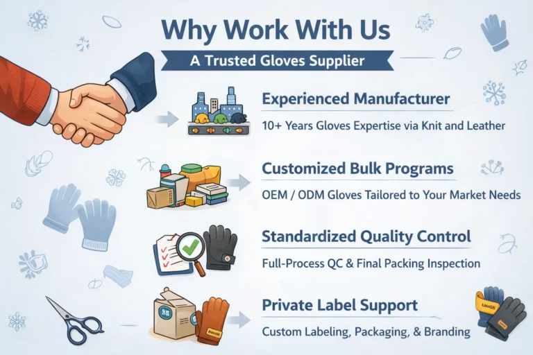 Why work with us – trusted OEM/ODM gloves supplier for wholesale programs, quality control, and private label support